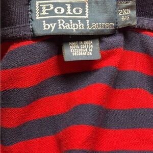 Polo by Ralph Lauren Red and Navy Striped Shirt